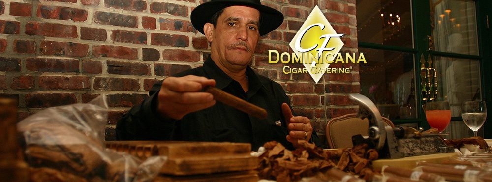 Cigar roller hand-rolling a cigar at a D.C. event